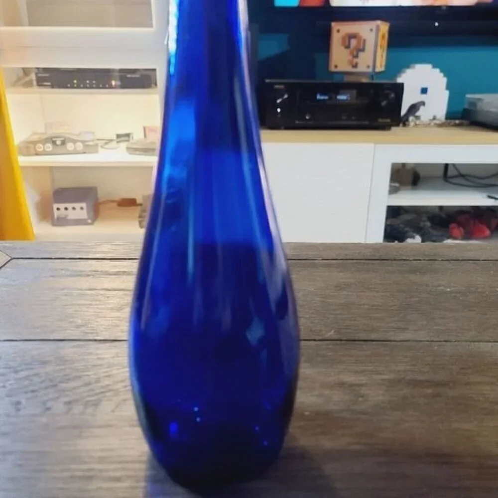 Vintage MCM Mid Century Modern Vetreria Etrusca Cobalt Tall Glass Vase